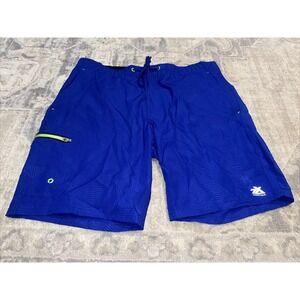 ZeroXposur Mens Swim Trunks Comfort Waistband Stretch UPF 50 Blue Green Sz Large
